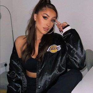 NWT Lakers satin bomber